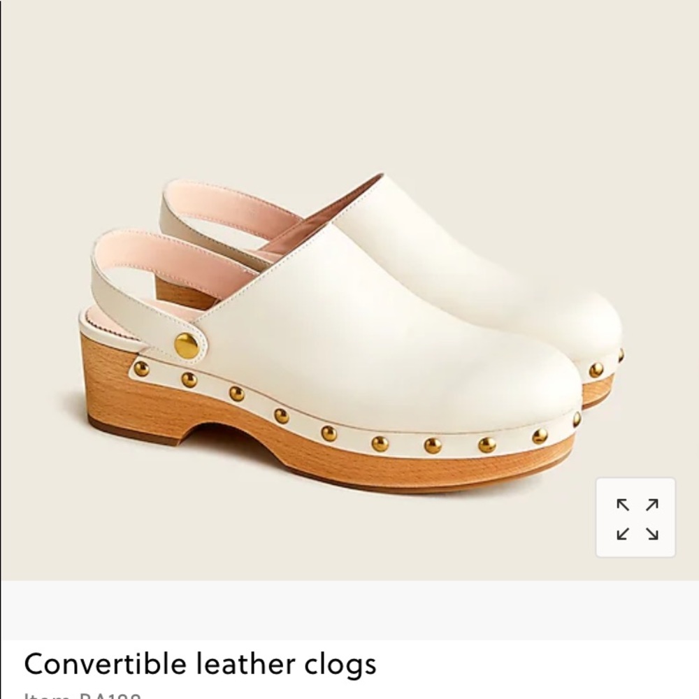 Worn once -J Crew Clogs Ivory Leather Convertible Back Strap SZ 9.5